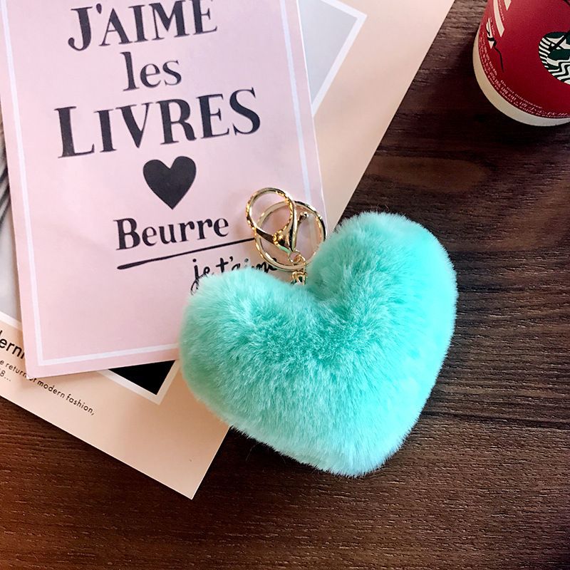 Winter Plush Anti Rabbit Fur Love Ball Keychain Pendant Creative Bag Accessories Car Key Chain Pendant_viptrois.com