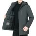 Men's Winter Hooded Jacket – Premium Polyester Fill, Detachable Hood, Slim Fit For Mature Gentlemen (XL-5XL, Black/Olive, Zippered Pockets)_viptrois.com