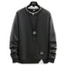 Men's Heavyweight Long-Sleeve Crewneck T-Shirt – Japanese-Inspired Relaxed Fit, Solid Color Basic Top For Casual & Layering (Black/White/Grey/Blue)_viptrois.com
