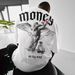 Men's Fashion Cotton Loose Version Angel Print Short Sleeve Round Neck T-shirt Ladies 01336_viptrois.com