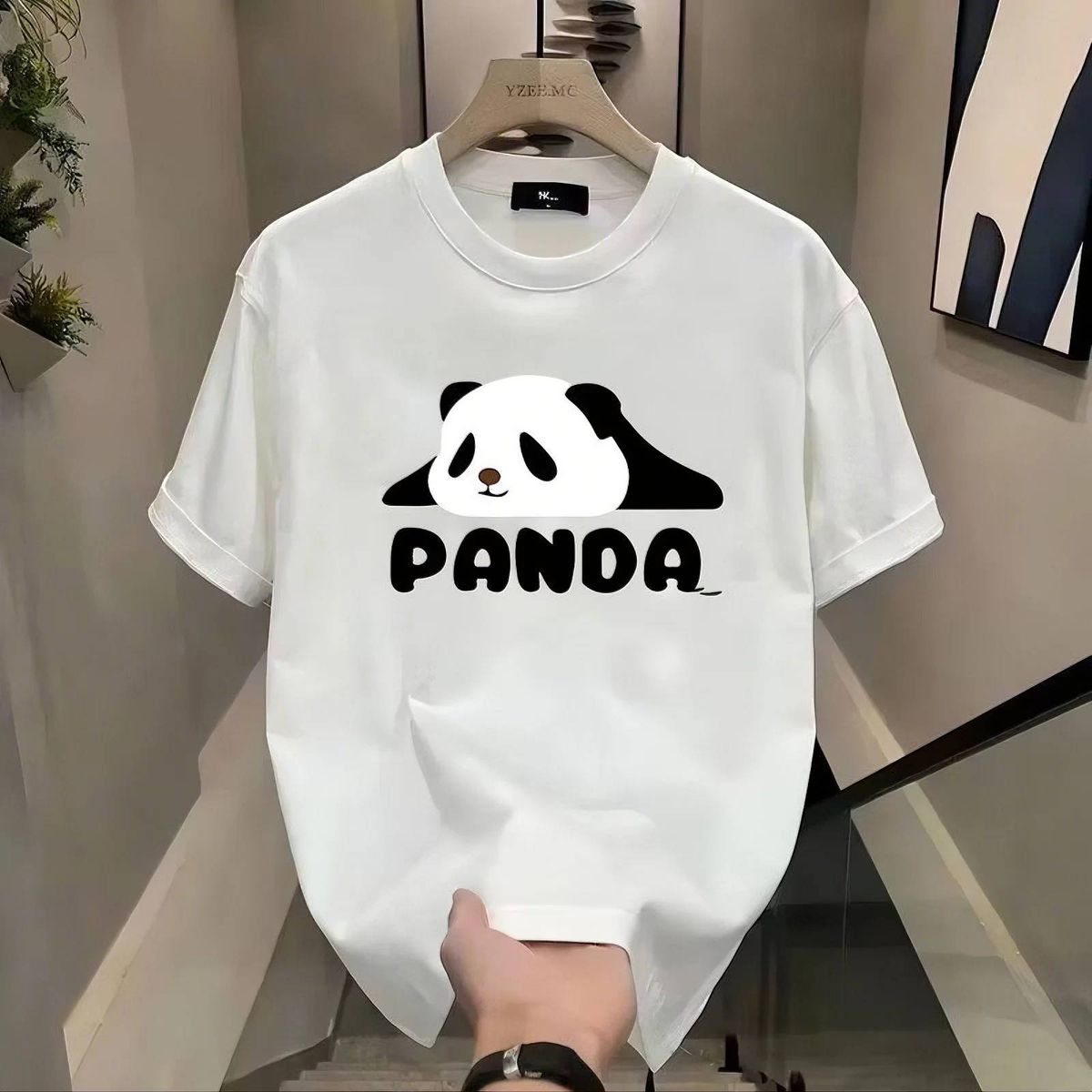 Casual Urban Fashion For Men & Women Panda Graphic Print T-Shirt Oversized Relaxed Fit 100% Cotton Unisex Streetwear_viptrois.com
