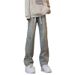 Men's Clothing Cleanfit High Street Scimitar Jeans Men's Design Sense High Waist Flared Pants Slim Fit Straight Trousers_viptrois.com