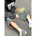 Unisex Washed Distressed Wide Leg Cropped Jeans American Retro Summer Neutral Straight Loose Fit_viptrois.com
