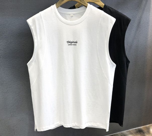 Men's Summer Sleeveless T-Shirt Casual Loose Fit Vintage Graphic Print Muscle Tank Top For Gym Streetwear_viptrois.com