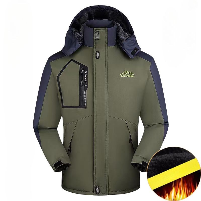Heavy-Duty Winter Work Jacket For Men – Thickened Fleece-Lined Waterproof Coat (L-5XL, 4 Colors, 5000mm PU, Hooded For Construction & Hunting)_viptrois.com
