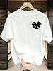 3 Pack Men's Oversized T-Shirts, 100% Cotton Crew Neck Casual Tees, Relaxed Fit Abstract Tribal Logo Basic Tops, Black White Grey_viptrois.com