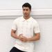 Men's Rib-Knit Polo Shirt, Textured Short Sleeve Top With Contrast Collar, Breathable Casual Wear For Daily Outings_viptrois.com
