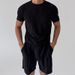 Men's Clothing Spring And Summer New Texture Round Neck T Shirt Tops Casual Shorts Fashion Suit_viptrois.com
