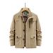 Men’s Workwear Jacket – 95% Cotton, Lightweight, Multi-Pocket Utility Coat (Khaki/Army Green/Black, M-6XL, Breathable & Slim Fit)_viptrois.com