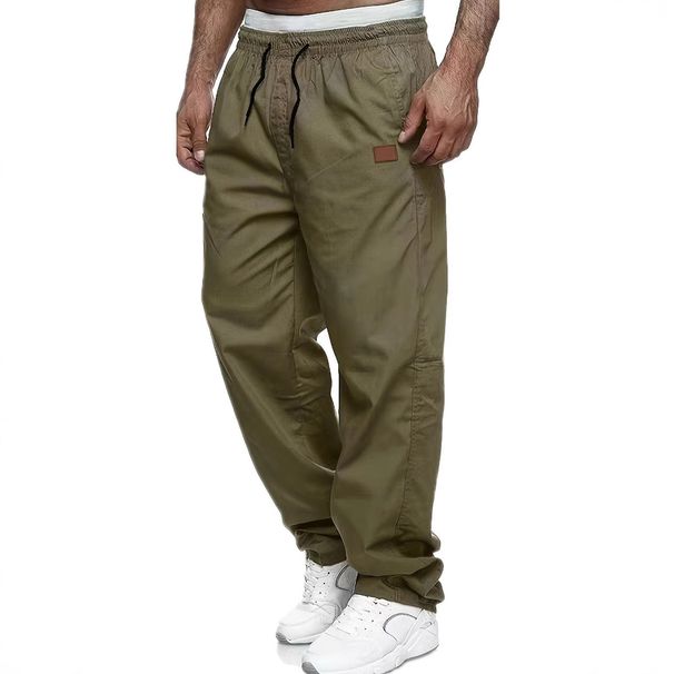 Men's Clothing Youth Sports Pants Overalls Tether Loose Fashion Casual Straight Pants_viptrois.com