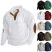 Pure Cross-Border Men's Clothing Winter Outdoor Loose Autumn Corduroy Casual Stand Collar Long Sleeve Sweatshirt_viptrois.com