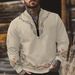 2024 American High Street Half-Zip Pullover Stand Collar Loose Casual Printed Men's Sweatshirt_viptrois.com