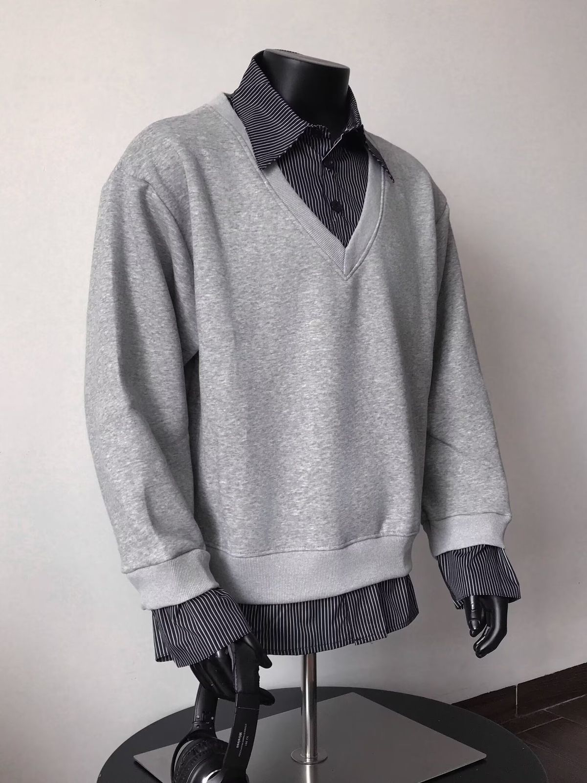 Shirt, Hoodie, Men's Autumn Fashion Brand Contrasting Color Base Shirt, Loose Casual Long Sleeved Top_viptrois.com