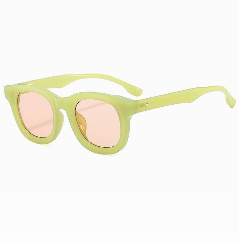 Men's Sunglasses Round Sunglasses High End Retro Trend Sunglasses Internet Celebrity Same Style Plain Casual Versatile Sun Visor_viptrois.com