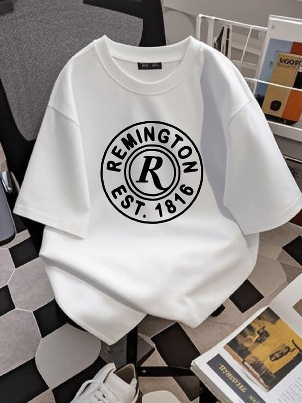 Remington Est. 1816 American Gunmaker Logo Symbol Men's Gray T-Shirt S-3XL Top For Everyday Wear Soft Slightly Fashion Versatile Streetwear_viptrois.com