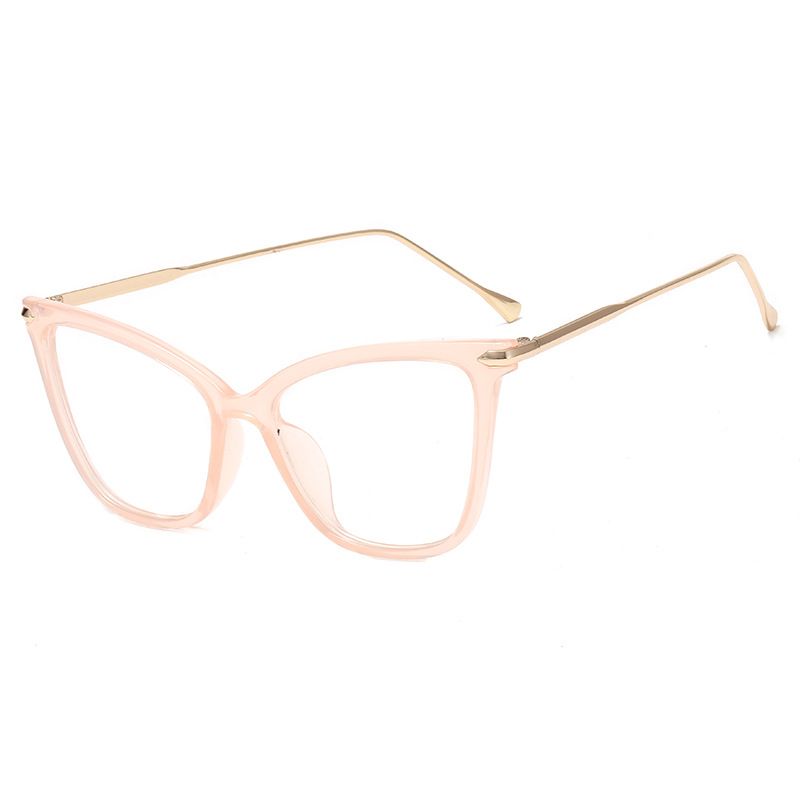 Women's Eyewear Frames Ladies Large Frame Cat Eye Plain Glasses Fashionable Round Face Glasses Frame Myopia Glasses Frame_viptrois.com