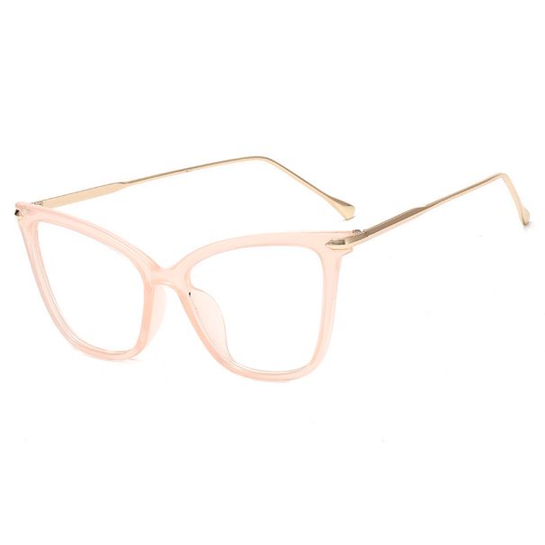 Women's Eyewear Frames Ladies Large Frame Cat Eye Plain Glasses Fashionable Round Face Glasses Frame Myopia Glasses Frame_viptrois.com