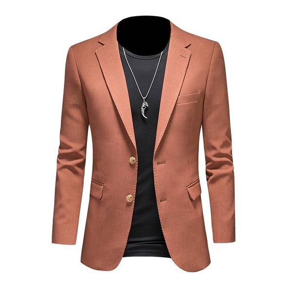 Men's Casual Slim-fit Solid Color Business Gentleman Two-button Suit Groom Best Man Banquet All-match Suit_viptrois.com