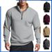 The New Spring And Autumn High-neck Half-lapel Zipper Hoodie Is Fashionable, Simple And Retro For Men Going Out_viptrois.com