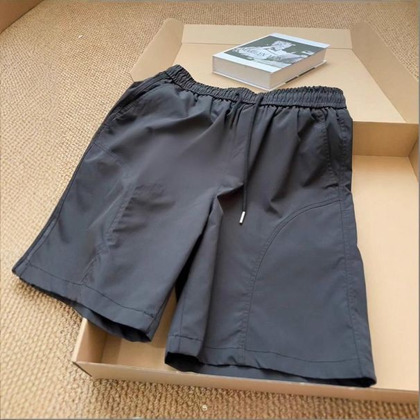 Men's Clothing Men's Summer Thin Quick Drying Sports Capri Pants Trendy Loose Ice Silk Cooling Casual Straight Leg Mid Length Shorts_viptrois.com