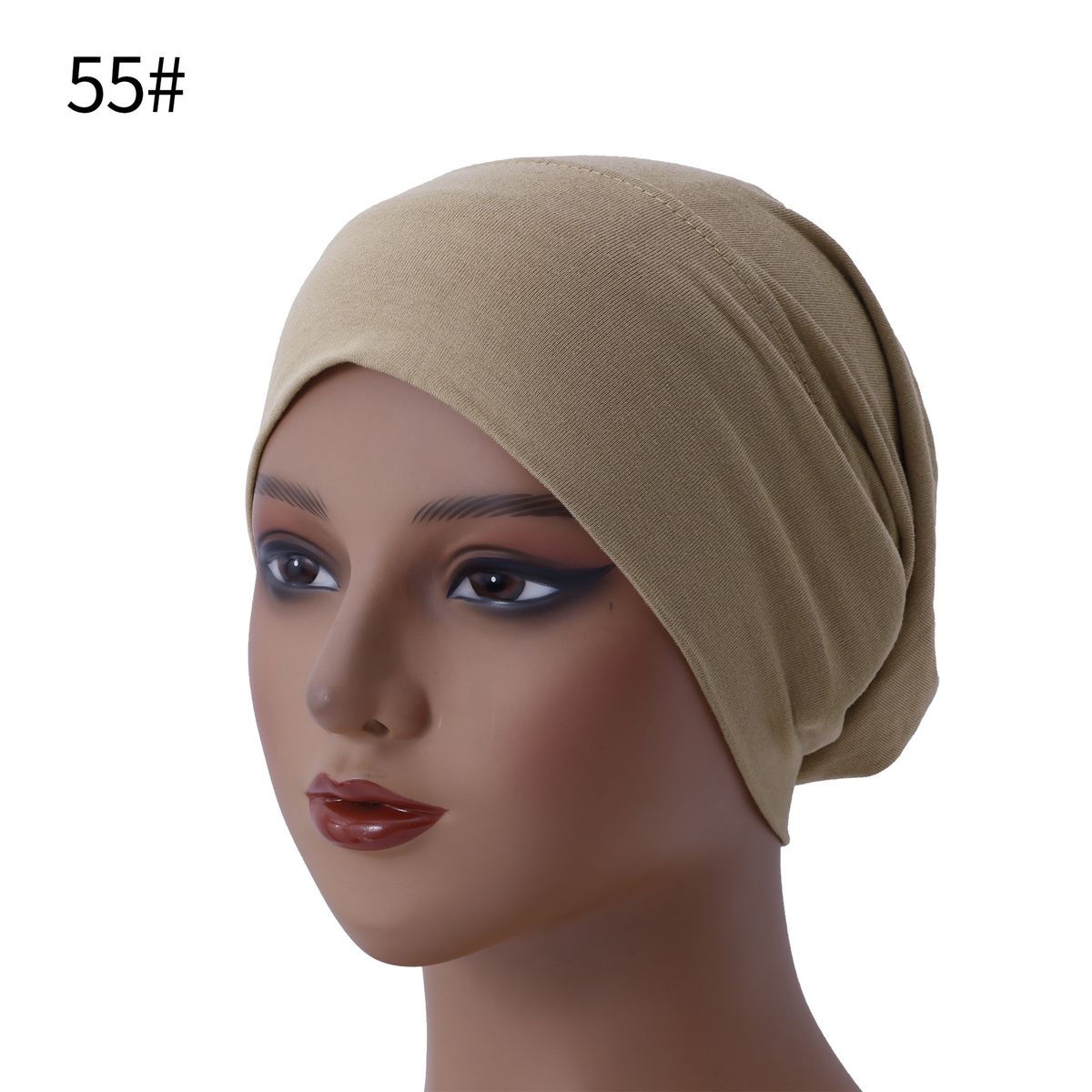 Turban Hat For Women, Mercerized Cotton Bottoming Small Hat, Muslim Pullover Hat That Can Hide Hair, Elastic Hat, High Elasticity And No Balling_viptrois.com