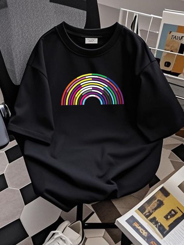 All Colors Rainbow LGBT T Shirt LGBTQ Ally Subtle Pride Women Trans Lesbian Gay Queer Fashion Designer Clothes Graphic Unisex Slightly Stylish_viptrois.com