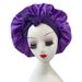 Large Elastic Wide Brim Satin Sleep Cap With Ribbon Bowknot Headband Women's Hair Protection Hat_viptrois.com