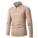 Autumn 2025 Fashion European-USA Style Pullovers Men's High Collar Half Zipper Pure Color Long Sleeve Casual Slim Sweater_viptrois.com