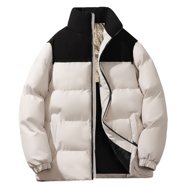 2026 Fashion Wintercoat Youth/Men 100% Polyester Stand Collar Splicing Thicken Graphene Warm Zipper Cotton-Padded Jacket_viptrois.com
