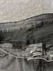 Men's US Map Fringe Hem Jeans - Straight Cut Denim Pants With Embroidered Coordinates & Distressed Details_viptrois.com