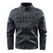 Men's Vintage Washed Leather Jacket – European-Sized Distressed Biker Style (Brown/Black/Denim, M-4XL)_viptrois.com