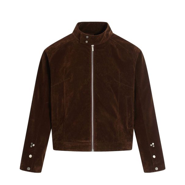 0271 American Retro Suede High-End Composite Deconstructed Jacket Design Unisex Short Wide Casual Coat_viptrois.com