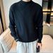 Men's Clothing Solid Color Suit Inner Wear Light Mature Slim Fit Knit Sweater Semi-Turtle Neck Casual Business Pullover Solid Color Long Sleeve Top_viptrois.com