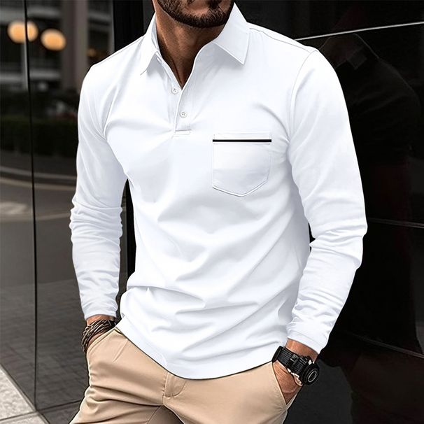 Men's Clothing Spring And Autumn Polo Shirt Button Pocket Men's Sports Polo Shirt_viptrois.com
