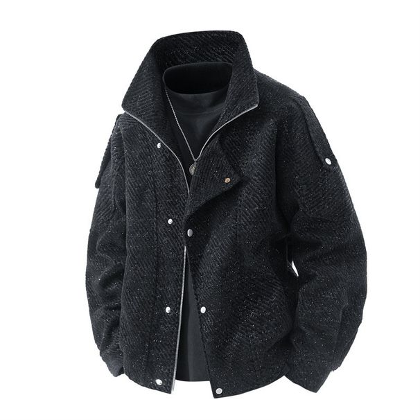 Men's Clothing Trendy Light Luxury Korean Style Jacket Stand Collar Casual Men's Coat Simple Fashion Large Size Korean Handsome Men's Clothing_viptrois.com