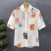 Men's Clothing Summer Thin Short Sleeved Five Point Sleeve Floral Shirt Men's High End Loose Jacquard Shirt Breathable Ice Silk Handsome Top_viptrois.com