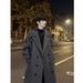 Pulse Autumn Winter Men's Thickened Mid-Length Overcoat Trendy Street Style Trench Casual Woolen Coat_viptrois.com