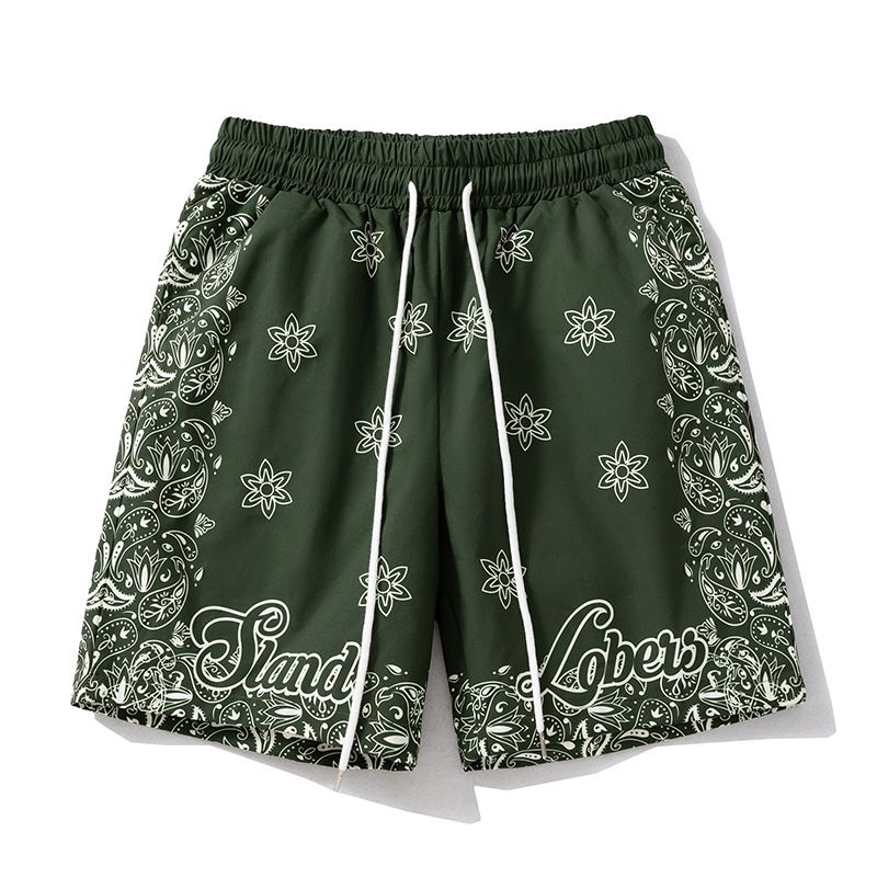 Men's Clothing Fashion Retro Sports Casual Shorts Cashew Flower Shorts Sports Basketball Pants_viptrois.com