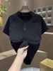 New Summer Men's Trendy And Versatile Dry Ice Silk Short-sleeved T-shirt_viptrois.com
