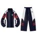 Men's Clothing 25 Autumn And Winter New American Retro Contrast Color Sports Casual Jacket Two-piece Wide-leg Pants_viptrois.com