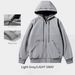 Men's Fleece-Lined Hooded Zip-Up Jacket - Winter Pullover Sweatshirt With Thermal Cotton Lining(Khaki/Light Grey/Black/Dark Green)_viptrois.com