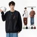 Men's Oversized Letter Print Hoodie, Fleece-Lined Pullover Sweatshirt, Streetwear Unisex Casual Top (Black, Dark Grey, Coffee, Mint Green, White)_viptrois.com
