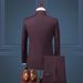 Korean Men's Slim Fit Three-Piece Set British Style Stand Mandarin Collar Formal Suit Trendy_viptrois.com