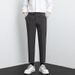 Men's Casual Suit Trousers High-End Straight Leg with Built-In Belt Loose Fitting Cropped for Spring And Autumn_viptrois.com