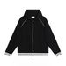 Men's Clothing Heavyweight 380GSM Zip-Up Hoodie - Unisex College Style Casual Jacket With Ribbed Hem (White, Red, Beige, Khaki, Navy, Black)_viptrois.com