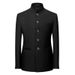 CT High Volume Men's Business Casual Chinese Tunic Suit Large Size Small Blazer Black_viptrois.com
