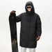 Unisex Longline Hooded Down Jacket - 90% White Duck Feather Fill, 700FP, Oversized Winter Coat (S-3XL, Black/Cream)_viptrois.com