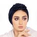 New Trendy Floral Headscarf Solid Color Hat, Elastic Toe Cap, Women's Versatile Pullover Hat_viptrois.com