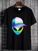 Alien Head Trippy Techno Rave EDM Music Festival T Shirt Stretched Summer Unisex Slightly Designer Clothes Fashion Graphic Homme_viptrois.com