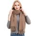 Unisex Scarf women's polyester wool tassel solid color scarf shawl dual use_viptrois.com